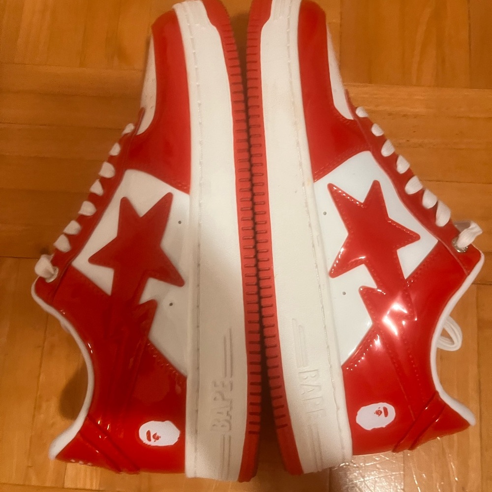 Bapesta patent leather red/white